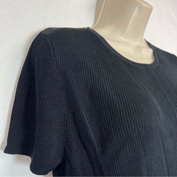 Madewell Micro-Rib Sweater Tee Black NWOT and NWT - Picture 3 of 13